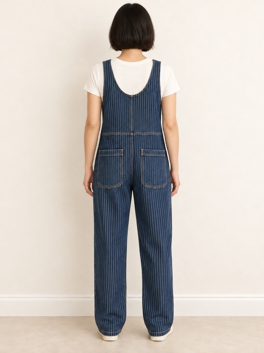 Anthropologie Pilcro Pinstripe Denim Utility Jumpsuit Size S - Picture 4 of 5